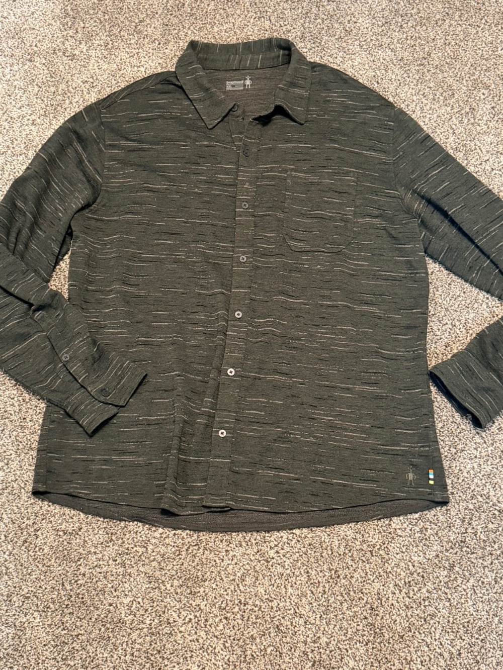SmartWool Button down men's Long Sleeve Shirt Top Size XXL Smart Wool